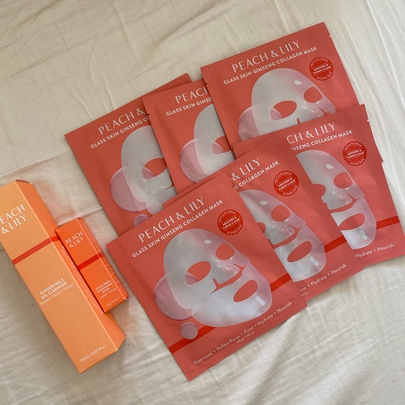 Peach & Lily bundle: cleanser, glass skin luminizing stick and sheet masks NWB - Picture 2 of 5